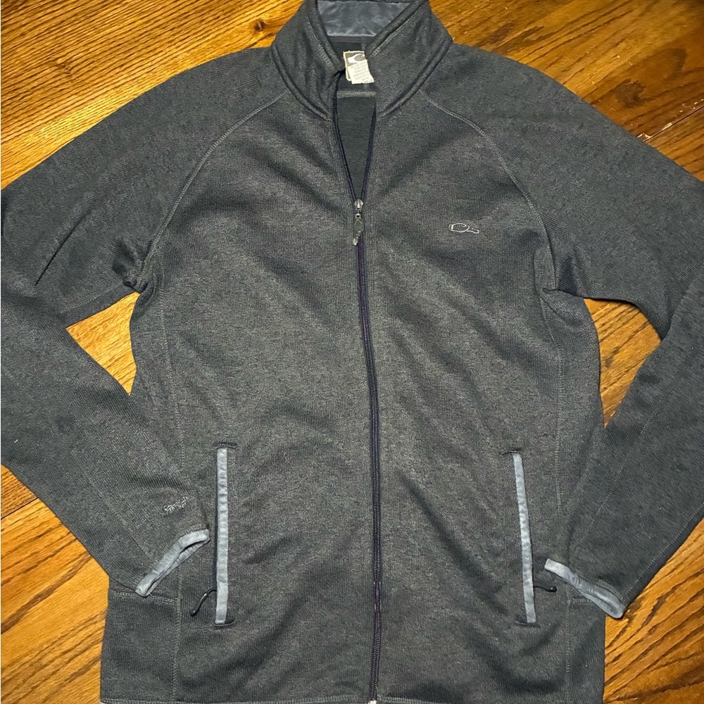 Drake Waterfowl Mens Large Gray Full Zip Fleece Lined Sweater Jacket‎ Waterfowl